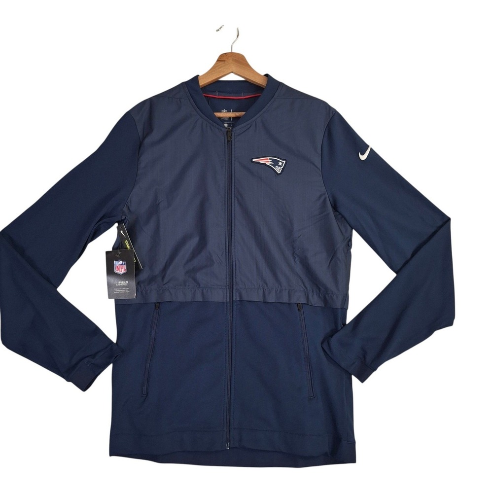 Nike New England Patriots On Field Full Zip Jacket Navy 907671-419 Mens S